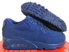 NIKE AIR MAX 90 ESSENTIAL RARE! Features 100% AUTHENTIC BRAND NEW IN OPEN TOP BOX. COLOR: MIDNIGHT NAVY BLUE-MIDNIGHT NAVY BLUE Equipped with extra cushioning in the heels Great, stylish Air Max 90s Size & Style Info SIZE 7 US MENS INTERNATIONAL SIZES: (6 UK)  (40 EU)  (25 CM) Style # 537384 419 Shipping We ship within 1-2 business days (excludes Saturday, Sunday, and holidays) from receipt of payment All domestic items are shipped USPS Priority Mail (Free shipping in the USA)  We do ship to APO Air Max 90 Blue, Blue Air Max, Nike Air Jordan 8, Nike Air Max 90s, Air Max 90s, Rare Features, 90s Men, Nike Fashion Shoes, Authentic Models