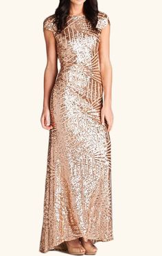 MACloth Cap Sleeves Sequin Long Bridesmaid Dress Black/ Rose Gold Formal Evening Gown Gold Prom Gown, Gold Formal Gown, Bridesmaid Dress Black, Bridesmaid Dress Shoes, Military Ball Gowns, Bridesmaids Dress Inspiration, Rose Gold Dress, Bridesmaid Ideas, Quinceanera Ideas