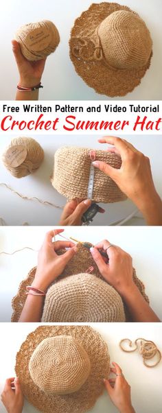 the instructions to make a crochet summer hat