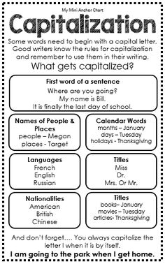 the capitalization worksheet for students to practice capitalizing their capitalized words