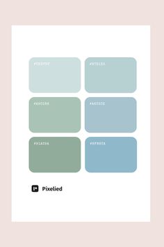 the color scheme for pixelled is shown in shades of blue, green and gray