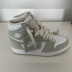 Nike Air Jordan Woman’s Size 8, Sea Foam & White Color. Used, In Great Condition, No Box Light Green Jordans, Air Jordan Woman, Jordan Woman, Green Jordans, Air Jordans Women, Shoes Nike Air, Shoe Wishlist, Cute Nike Shoes, Cute Nikes