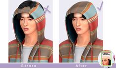 the before and after image shows how to change your hair color in photoshopped