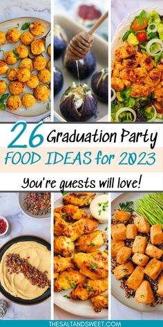 Throwing a graduation party and wondering what dishes to serve? It can be a challenge to come up with food ideas for people who have a variety of different tastes!

Don’t worry though, I’ve got you covered! I have rounded up 26 of the best graduation party food ideas; including a vast list of finger foods, appetizers and more graduation party food ideas for you to explore below. Graduation Party Finger Food, Graduation Food Ideas Buffet, Veggie Party Food, Graduation Party Buffet, Finger Foods Appetizers, Grad Food, Beef Au Jus