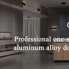 an image of a kitchen with the words professional one - stop lighting aluminum alcove