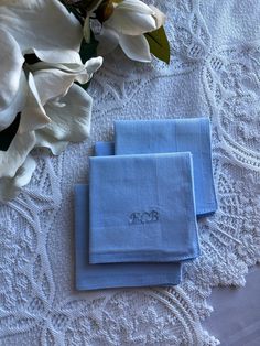 Your choice of monogram/s embroidered on 4 Light Blue 100% cotton Handkerchiefs. This listing is for 4 personalized handkerchiefs, perfect for the guy in your life. These handkerchiefs are made with soft 100% cotton. Each soft to the touch handkerchief measures about 15" x 15". When ordering please let me know the following: -Initial/s >please note - You may choose a different monogram for each handkerchief.< -Thread Color You can customize this handkerchief by choosing the embroidery thread col Embroidered Text Cotton Handkerchiefs For Gifts, Cotton Handkerchiefs With Embroidered Text For Gift, Cotton Handkerchiefs With Embroidered Text As Gift, Blue Embroidered Handkerchiefs For Gifts, Embroidered Cotton Handkerchiefs As Gifts, Blue Embroidered Handkerchiefs As Gift, Blue Embroidered Handkerchief As Gift, Classic Embroidered Handkerchiefs For Wedding Gift, Classic Blue Handkerchiefs For Gift