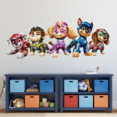 the paw patrol wall decals are on display