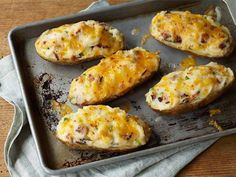 Twice-Baked Potato Recipe : Food Network Recipe | Ree Drummond | Food Network Best Potatoes For Baking, Baked Potato Recipes, Pioneer Woman Recipes, Twice Baked, Twice Baked Potatoes, Ree Drummond, Baked Potatoes, Potatoes Recipe, Spaghetti Squash