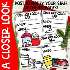 two christmas themed posters with the words, post - it to help students learn how to use