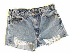 Waist:32”Rise:11.5”Hips:39”Inseam:2”These are shown on a size 32” model and are tagged a 34” but are true vintage and run small. They’re rad 90’s 505 cutoffs with the rare orange Levis tab and tons of distress and rips by the raw hem. They’re the perfect edgy summer shorts to pair with your Harley crops and band tees. 🍑(15) Distressed High Waist Relaxed Fit Jean Shorts, Grunge Ripped Cutoff Jean Shorts, Grunge High Rise Distressed Jean Shorts, High Rise Distressed Jean Shorts In Grunge Style, Vintage Ripped Cutoff Jean Shorts, Vintage High Rise Distressed Jean Shorts, Jean Cutoffs, Edgy Summer, Levis Jean