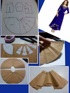 the steps to make a dress out of paper are shown in several different pictures and instructions