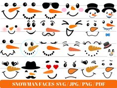 snowman faces svg and png