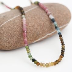 This gorgeous Tourmaline necklace in shimmering translucent multicolor shades of deep pink, steel blue, green, brown and rust is named after Jericho Poppler, who started surfing at age 12. Jericho is an active environmentalist, and she served a five-year term as a board member of the Surfrider Foundation during the 1980s. She created "Jericho's Kids for Clean Waves" in 1993, a surf contest for children under 16, that features environmental outreach and educational programs. Details: AAA 3mm faceted round watermelon tourmaline stones Length is 16", with 2" extension Clasp, closure and extension chain in your choice, Sterling Silver of 14kt Gold Fill Each stone has natural variations; colors may vary slightly Handcrafted in Los Angeles, California, USA Bohemian Multicolor Tourmaline Necklaces, Handmade Multicolor Tourmaline Necklaces, Earrings Quotes, Surfrider Foundation, Watermelon Tourmaline Necklace, Bracelet Quotes, Necklace Quotes, Board Member, Jewelry Quotes