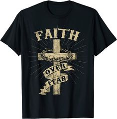 Solid colors: 100% Cotton; Heather Grey: 90% Cotton, 10% Polyester; All Other Heathers: 50% Cotton, 50% Polyester Imported Machine Wash Faith Over Fear tee makes a great gift for Bible student, religious person, a christian follower on birthday, Christmas, Christian prayer, believer, who loves Jesus, Catholic, protestant, evangelic. Christian quotes,christian gifts for men,christian women gifts,jesus gifts,jesus quotes,jesus gifts for women,jesus gifts for men,jesus outfit,jesus apparel Lightwei Christian Shirts Designs Men, Christian Shirts For Men, Jesus Shirts Christian Clothing, Jesus Outfit, Mens Tees Design, Jesus Apparel, Christian Products, Quotes Jesus, Christmas Christian