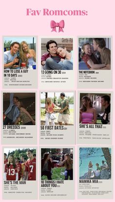 the movie poster for fav's romans is shown in pink and white