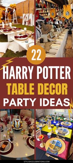 Magical Harry Potter Themed Decor Ideas For Your Next Party Harry Potter Table Decor, Harry Potter Wedding Decor, Harry Potter Table, Harry Potter Wedding Theme, Harry Potter Wedding, Table Decor Ideas, Wedding Theme, Table Decor, Wedding Decor