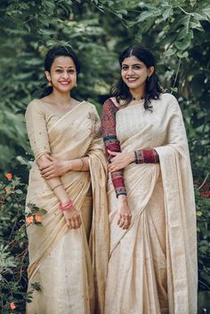 Saree Outfit Ideas, Onam Outfits Ideas, Kerala Dress, Onam Dress, Saree Outfit, White Sari