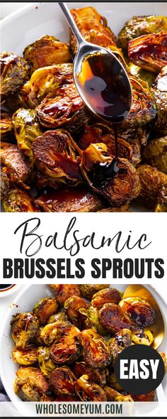 Balsamic Brussels Sprouts Maple Balsamic Brussel Sprouts, Glazed Veggies, Balsamic Glaze Brussel Sprouts, Balsamic Brussel Sprouts, Balsamic Glaze Recipes, Carb Sides, Balsamic Recipe