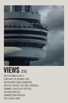 an advertisement for the view's annual issue, featuring images of people on top of a tower