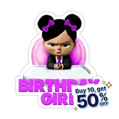 Decorate laptops, Hydro Flasks, cars and more with removable kiss-cut, vinyl decal stickers. Glossy, matte, and transparent options in various sizes. Super durable and water-resistant. Birthday Girl Baby, Cute Baby Boss Boss Baby Girl, Boss Birthday, Baby Boss, Baby Themes, Boss Baby, Girl Decor, Girl Cakes, Baby Cake, Baby Birthday