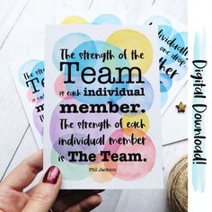 the strength of the team is individual member, the strength of each individual member in the team