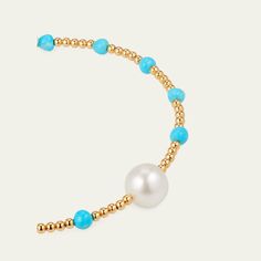 ATLAS LOVE bracelet Beaded 18-karat yellow gold Features turquoise beading Naturally white freshwater natural pearls Slip-on style Wipe clean Made in USA Gold Beaded Bracelet, Gold Bead Bracelets, Love Bracelet, Santa Lucia, Bracelet Beaded, Love Bracelets, Turquoise Beads, Natural Pearls, Gold Beads