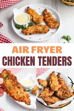 air fryer chicken tenders on a white plate