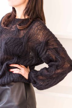 * Silk Mohair Chain Sweater * 100% Hand Knit * 70% kidmohair, 30% Silk * Very cozy, weightless and comfortable Size S: width 48/50 cm length 56 or58 cm Size M: width 54 cm length 58 or 60 cm Size L: width 56/58 length 60 or 65 This item can be made in ANY SIZE AND COLOR (7-14 days for production).  Contact me, and I will advice about color availability and measures required. Winter Work Fashion, Mint Sweater, Mohair Knit, Handmade Sweater, Hand Knitted Sweaters, Mohair Sweater, Women Sweater, Pullover Sweater Women, Knit Outfit