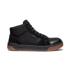 Men's Kenton Mid Height Carbon-Fiber Toe Leather Work Sneaker | Brindle/Gum | KEEN Footwear Keen Footwear, Work Sneakers, Naval Academy, Work Shoe, Shoes Stand, Keen Shoes, Black Gums, Shoe Black, Leather Work