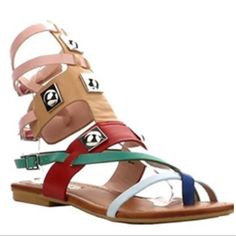 Cute Multicolored Sandals! Fits True To Size! Usa Shoes, Capes For Women, Women's Shoes Sandals, Shoes Sandals, Cape, Women Shoes, Sandals, Wardrobe, Red