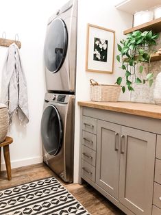 a washer and dryer in a laundry room