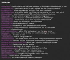 a black and purple poster with words describing the different types of web sites on it