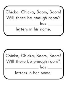 two speech bubbles with the words chicka, chicka boom and will there be enough room?