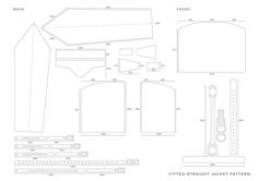 the pattern is shown with measurements to make it look like they have been cut out