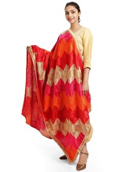 Multicolored Dupatta for women | Phulkari also called Indian Dupatta | Used as Dupatta Scarf  Phulkari is traditional artwork of Embroidery indigenous to Punjab region of India. Punjabi women traditionally created it with hand over many days to gift/wear on occasions. This heritage of Punjab is preserved in our Phulkari Dupatta. Hope you have a glimpse of this rich heritage through our Dupattas. Our feather-soft threads have the lustre that will add a distinct sparkle to your look. Be it your tr Punjabi Dupatta, Indian Dupatta, Ladder Design, Phulkari Dupatta, Lehenga Suit, Readymade Saree, Wedding Blouse, Stole Scarf, Embroidered Wedding