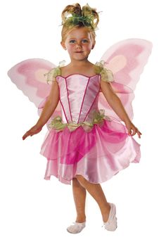 Child Springtime Fairy Costume - Pink Fairy Toddler Costumes Fairy Fancy Dress, Pixie Costume, Girls Fancy Dress, Hallowen Ideas, Pink Satin Dress, Spring Fairy