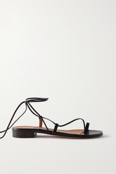 EMME PARSONS Susan leather sandals | NET-A-PORTER Leather Ankle Strap Lace-up Sandals With Leather Footbed, Elegant Leather Lace-up Sandals With Flat Heel, Luxury Leather Lace-up Sandals With Heel Strap, Chic Leather Toe Ring Sandals With Removable Insole, Leather Lace-up Sandals With Leather Sole, Leather Lace-up Sandals With Removable Insole, Leather Lace-up Sandals With Single Toe Strap, Leather Lace-up Sandals With Removable Insole And Flat Heel, Chic Leather T-strap Sandals With Flat Heel