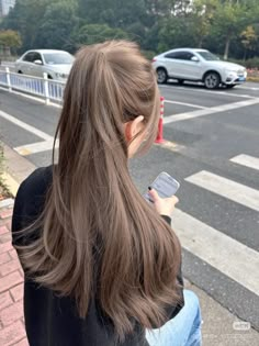 Healthy Brown Hair, Brown Hair Korean, Ashy Hair, Brown Hair Inspiration, Hairstyle Girl, Ideas Haircut, Hair Milk