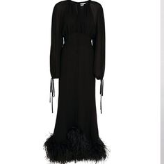 Showstopper Designer Feather Trim Maxi Dress, Amazing Craftsmanship And Quality, Very Form Fitting. Worn Once, Got Countless Compliments! Feather Trim, Colorful Dresses, Size 4, Midi Dress, Maxi Dress, Trim, Womens Dresses, Dresses, Black