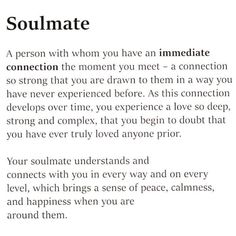 a poem written in black and white with the words soulmate on it's left side