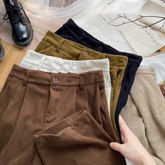 Autumn And Winter New High Waist Loose And Slimming Straight Casual Trousers Corduroy Pants Women, Bodycon Floral Dress, Pantalon Large, Pant Style, Crop Top Blouse, Corduroy Pants, Season Autumn, Middle Age, Office Ladies