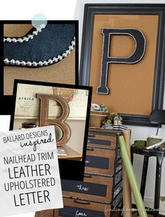 a collage of photos with letters, frames, and other items in the background