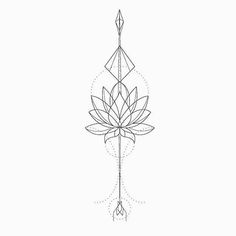 a line drawing of a lotus flower with an arrow in the center and two arrows on each side