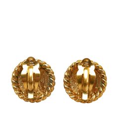 CHANEL CC Clip On Earrings Costume EarringsThese earrings feature a gold-plated body and clip-on closure.Length: 2.50cm x Width: 2.50cm x Depth: 0.00cm. Earrings Chanel, Costume Earrings, Chanel 2, Gold Ounce, Chanel Bags, Classic Flap, Dior Bag, Chanel Bag, Clip On