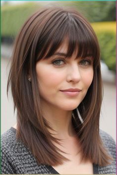 A Line Haircut With Bangs, Bangs Hairstyles Ideas, Oval Face Bangs, Layered Bangs, Anna Hair, Fine Straight Hair, Bangs Hairstyles