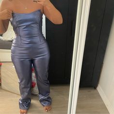 New Never Worn Metallic Jumpsuit, Metallic Jumpsuits, Pretty Little Thing, Blue Purple, Little Things, Pant Jumpsuit, Jumpsuit Romper, Blue And Purple, Color Blue