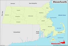 Nantucket Location On The Massachusetts Map Massachusetts Map