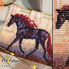 an image of a horse made out of beads