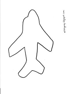 the outline of an airplane is shown in black and white