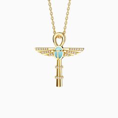 Eternal Guardian Ankh Scarab Turquoise Egyptian Scepter Protection Amulet Pendant Necklace - vanimy Spiritual Turquoise Necklace As Gift, Spiritual Turquoise Necklace Gift, Gold Turquoise Necklace For Healing And Spirituality, Symbolic Turquoise Necklace For Gift, Egyptian Scepter, Symbols Of Life, The Ankh, Meaningful Design, Protection Amulet